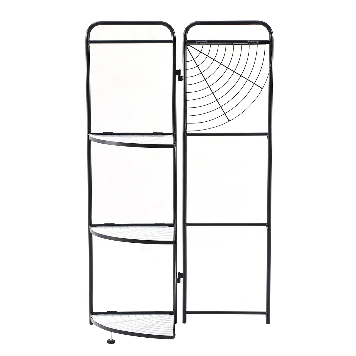 Assembled Black Foldable Corner Shelving Unit - 2 Sizes!