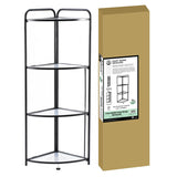 Assembled Black Foldable Corner Shelving Unit - 2 Sizes!