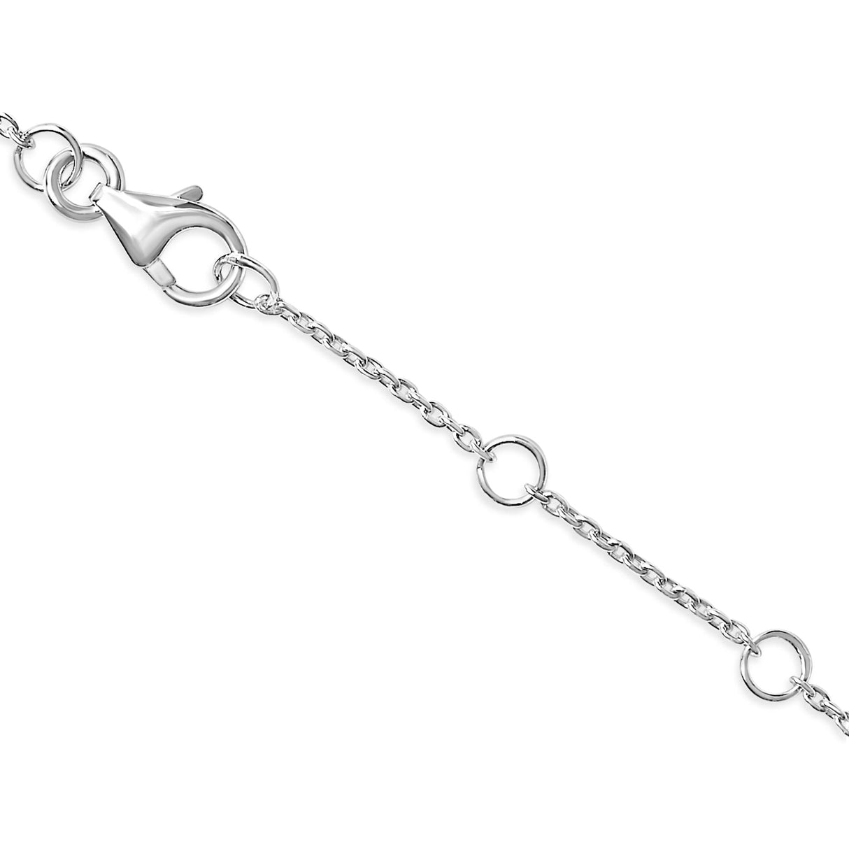 10K White Gold Diamond Accent "A-Z" Initial Charm and Link Bracelet