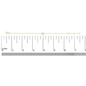 10K Yellow Gold Diamond Accent "A-Z" Initial Charm and Link Bracelet