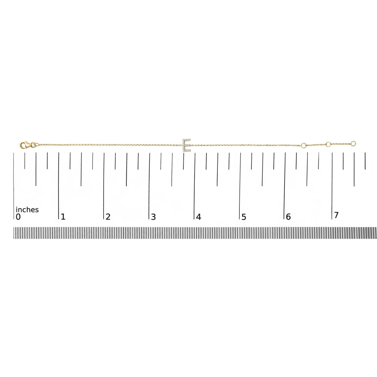 10K Yellow Gold Diamond Accent "A-Z" Initial Charm and Link Bracelet