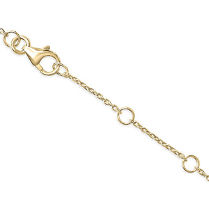10K Yellow Gold Diamond Accent "A-Z" Initial Charm and Link Bracelet