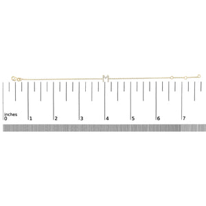 10K Yellow Gold Diamond Accent "A-Z" Initial Charm and Link Bracelet