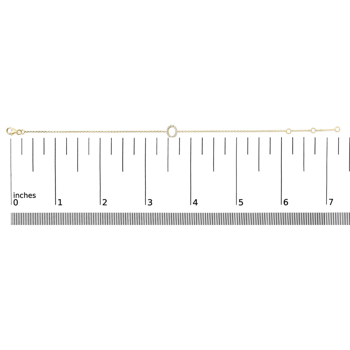 10K Yellow Gold Diamond Accent "A-Z" Initial Charm and Link Bracelet