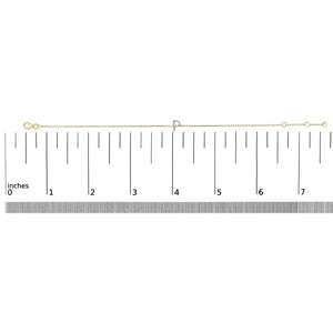 10K Yellow Gold Diamond Accent "A-Z" Initial Charm and Link Bracelet