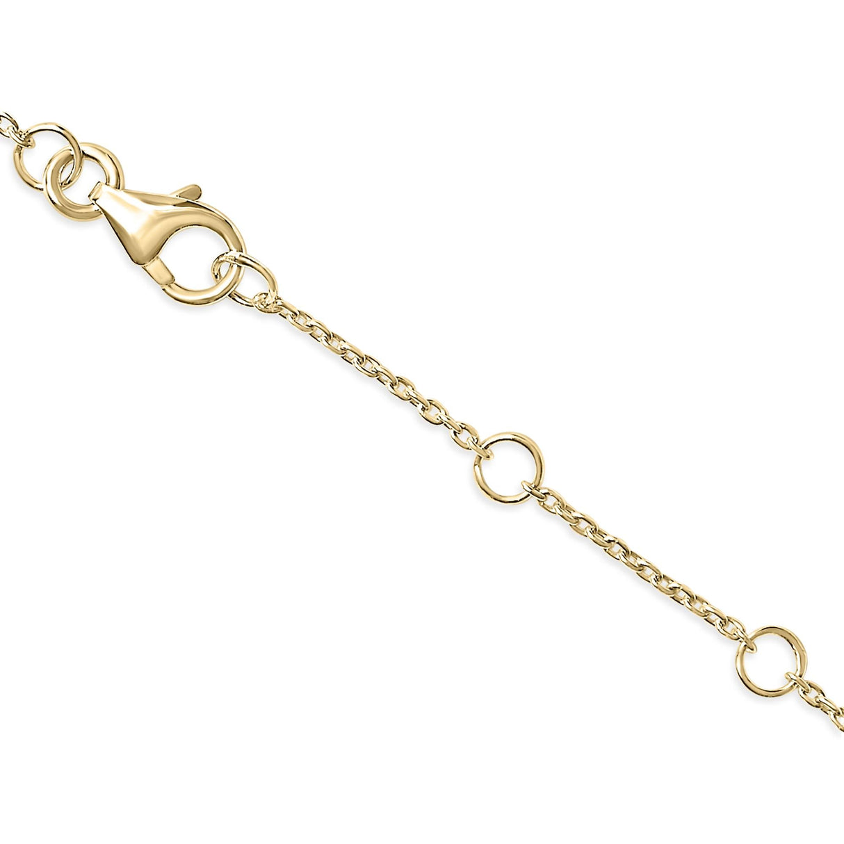 10K Yellow Gold Diamond Accent "A-Z" Initial Charm and Link Bracelet