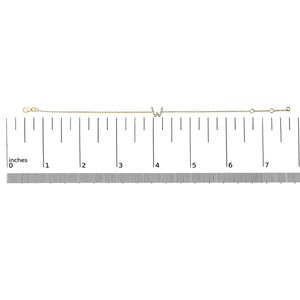 10K Yellow Gold Diamond Accent "A-Z" Initial Charm and Link Bracelet