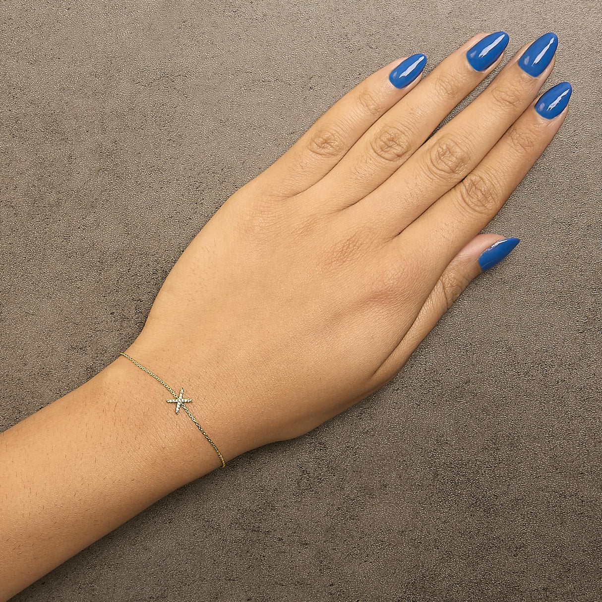 10K Yellow Gold Diamond Accent "A-Z" Initial Charm and Link Bracelet