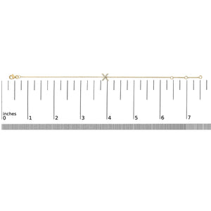 10K Yellow Gold Diamond Accent "A-Z" Initial Charm and Link Bracelet