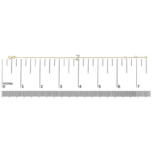 10K Yellow Gold Diamond Accent "A-Z" Initial Charm and Link Bracelet