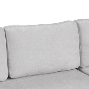 87.4' Sectional Sofa with Reversible Armrests Gray Chenille Upholstery