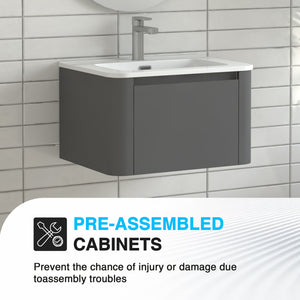 24" Wall-Mounted Bathroom Vanity