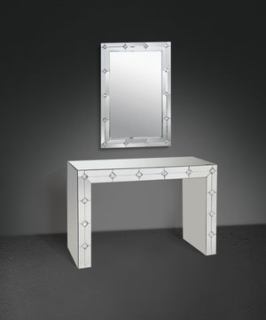 Hessa Mirrored & Faux Rhinestone Console Table