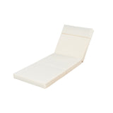 Outdoor Reclining Chair Cushion with Headrest in Beige