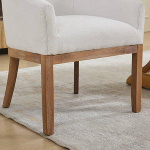 Mid Century Modern Upholstered Barrel Dining Chair with Arms