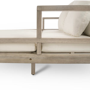 Outdoor Daybed With Four Pillows (Gray+Beige Cushion)