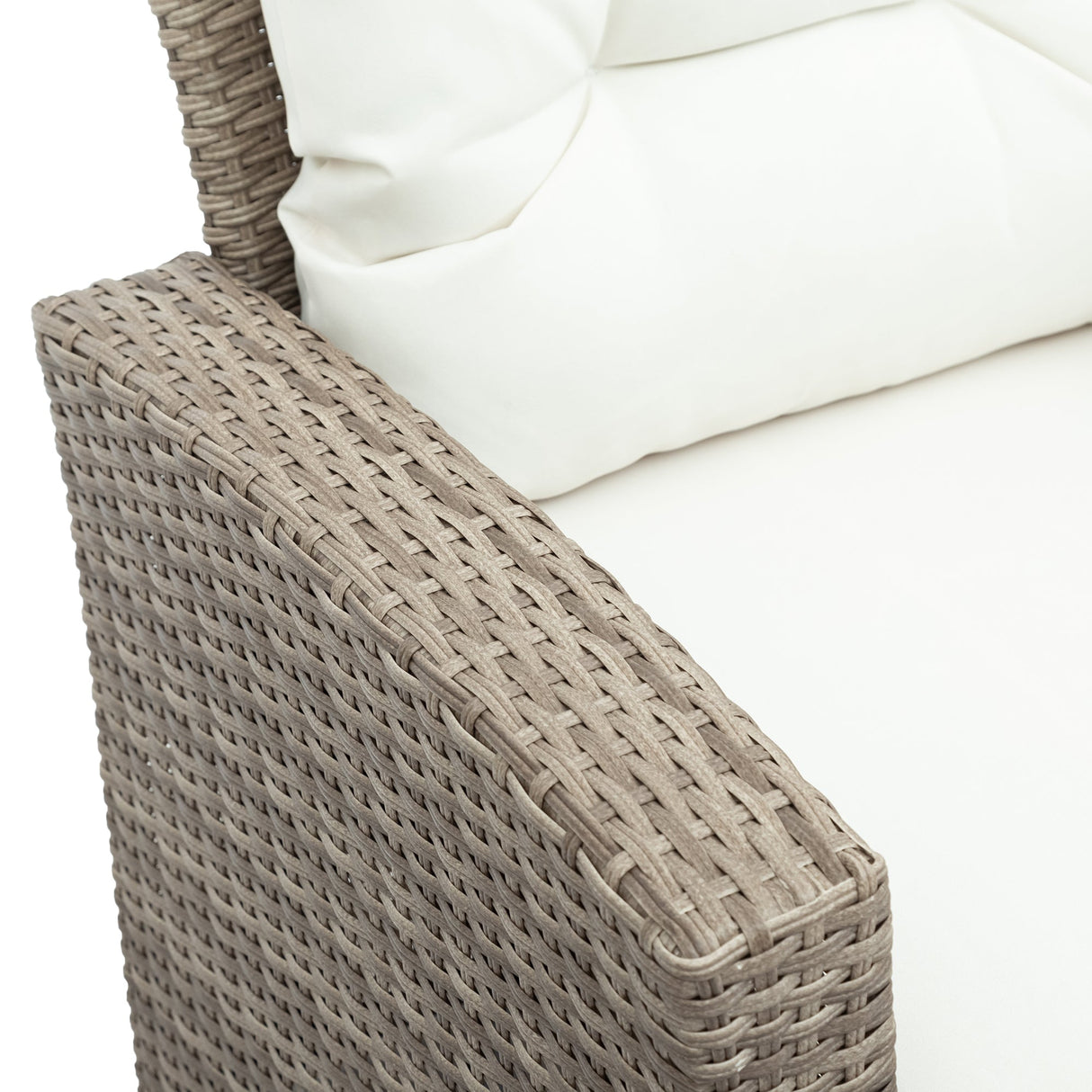 U-Style Patio Furniture 4 Piece Outdoor Wicker Sectional Sofa Set with Ottoman and Cushions