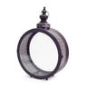 Black ornate metal circle lantern 22"d