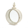 Ivory ornate metal circle lantern 22"d
