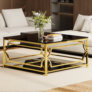 Square Glass Coffee Table in 33.5"