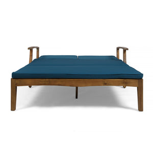Etherealize - Outdoor Adjustable Double Chaise Lounge With Water Resistant Cushions