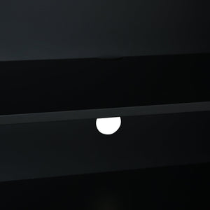 TREXM Bohemian Style Rattan Buffet Storage Cabinet with Solid Wood Frame