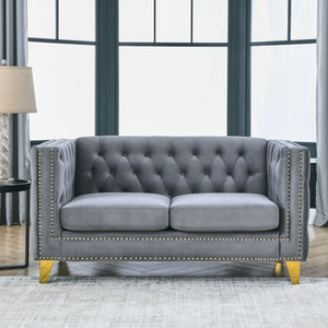 Upholstered Couch Sofa With Button Tufting For Living Room