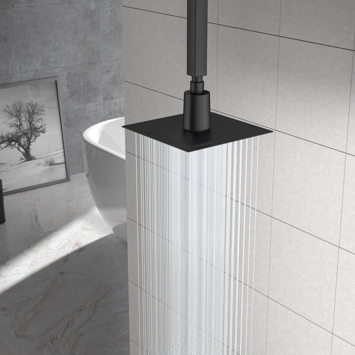 Ultra Thin 8" Square Rain Shower Head 304 Stainless Steel, Wall / Ceiling Mounted