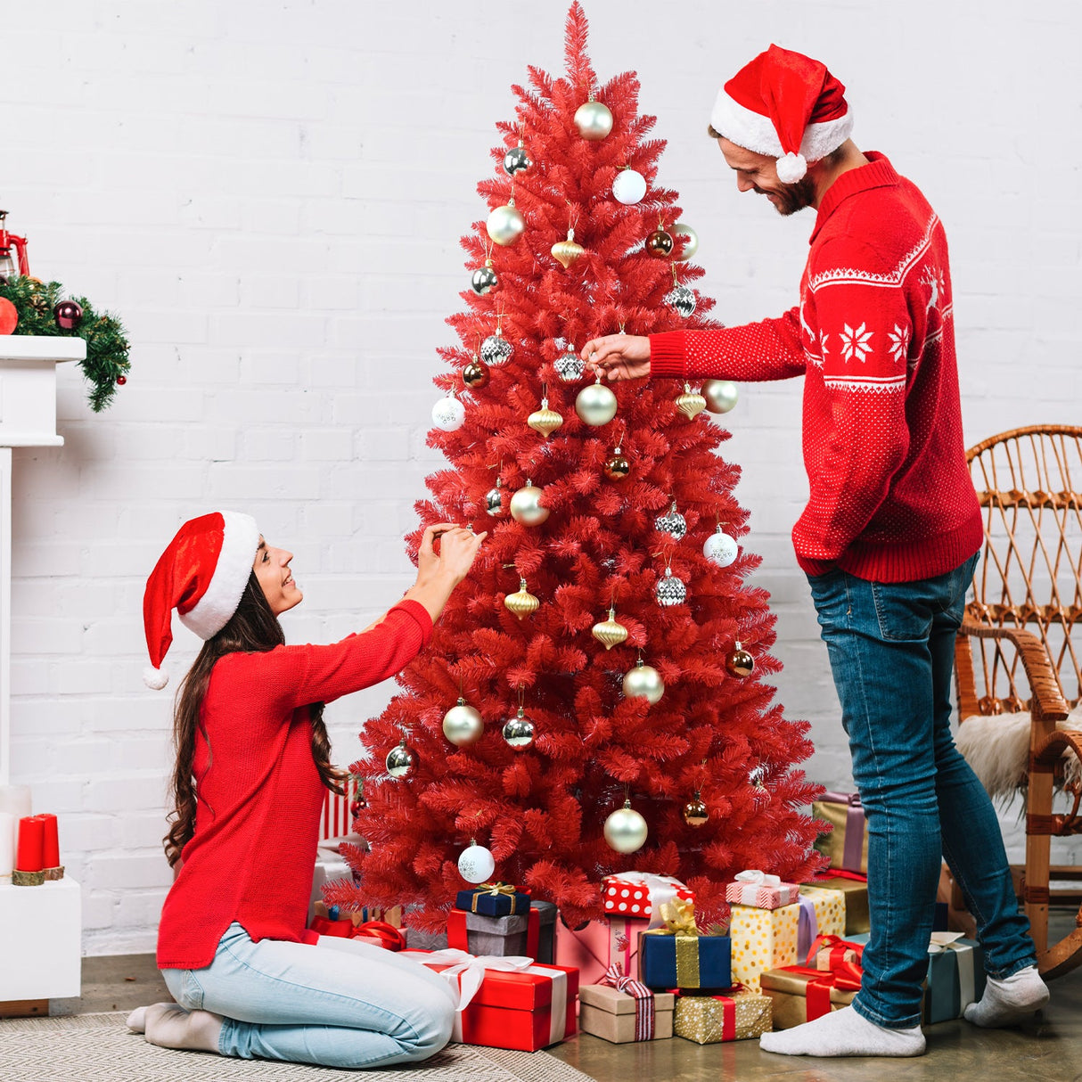 All-Red 4FT Christmas Tree