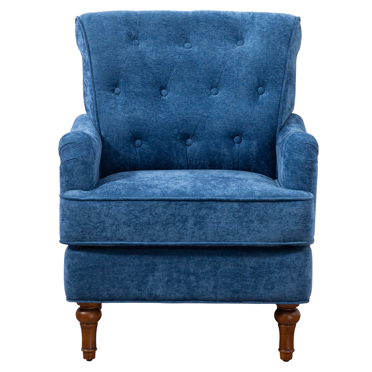 Chenille Tufted Upholstered Rolled Back Accent Chair