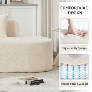110.2'' Curved Sectional Sofa with 5 Pillows - Ivory