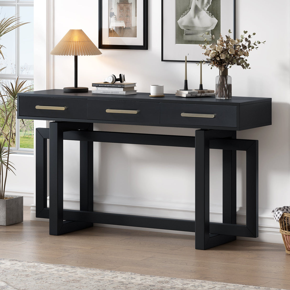 U_STYLE Elegant Console Table with Three Drawers
