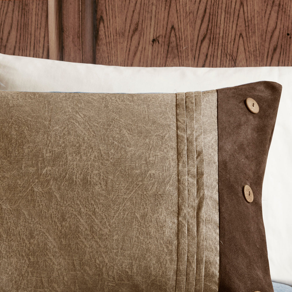 Brown Faux Suede 7 Piece Comforter Set with Decorative Pillows - King