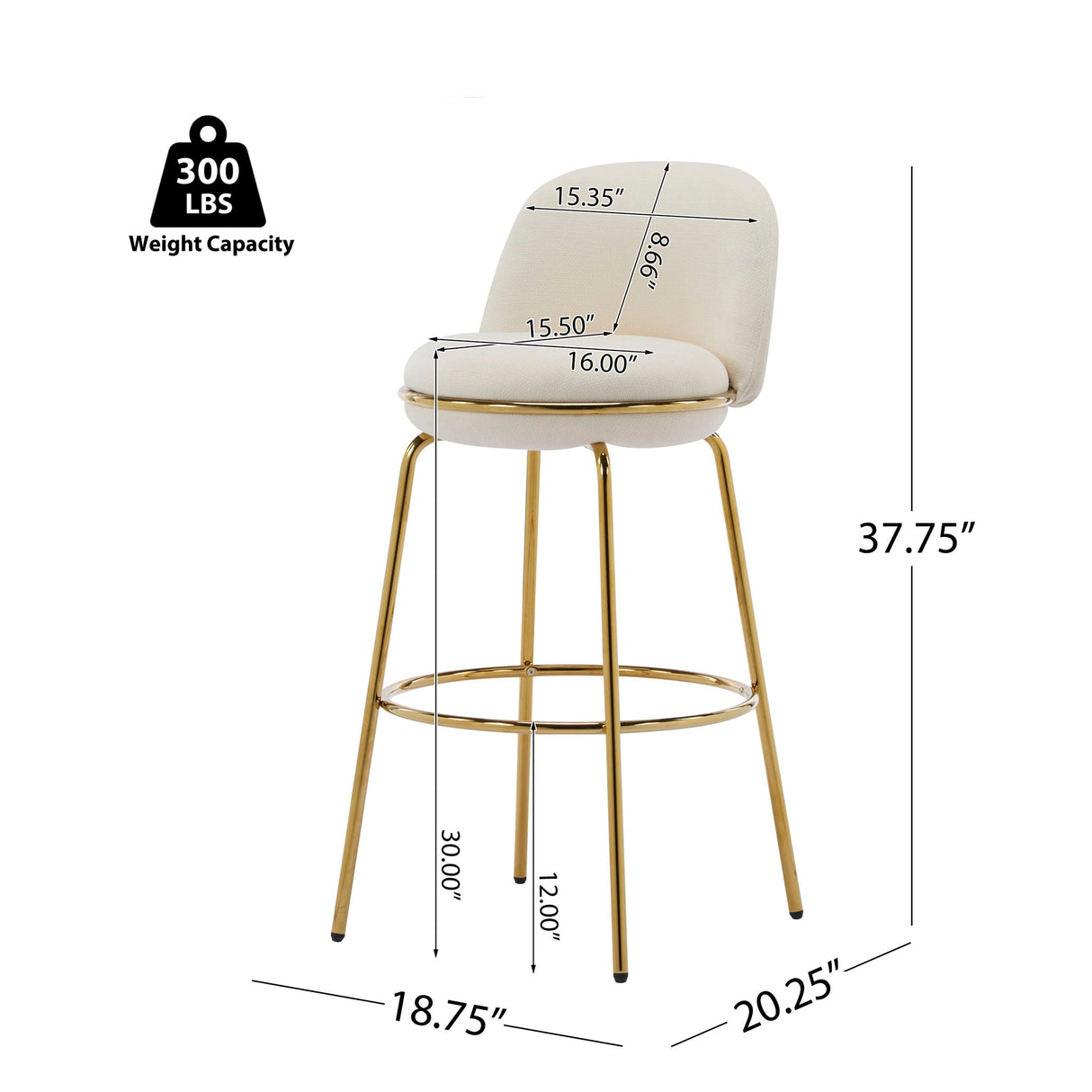 Rio Claro Indoor Upholstered Barstool (Set of 2)