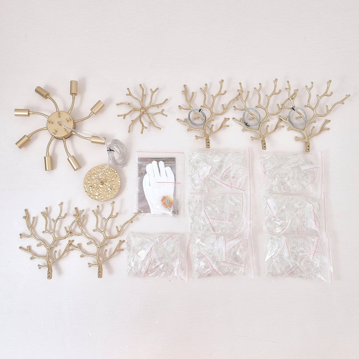 8-Light Crystal Gold Chandelier for Dining Room and Kitchen Island