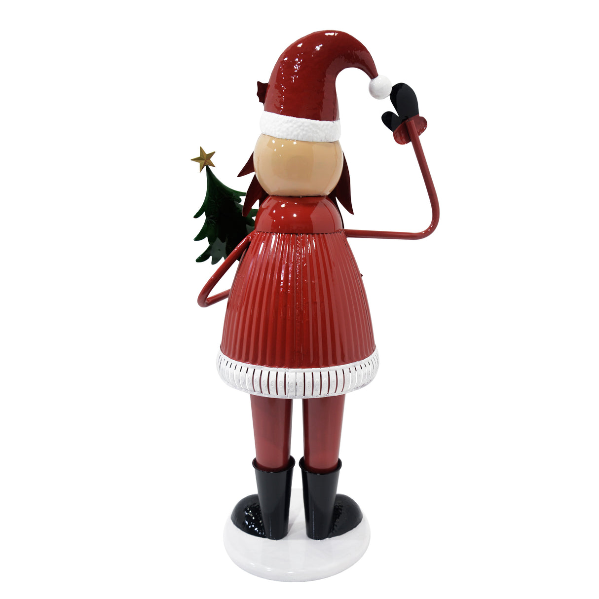 4 Ft Cheerful Santa Claus Holding Tree and Waving