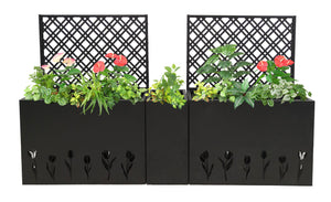 Metal Planter-Trellis Combo Set of 3