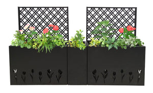 Metal Planter-Trellis Combo Set of 3