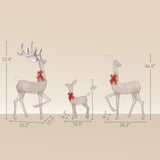 4.5ft 3-Piece Outdoor Light Up Christmas Deer Family Set of 3, with 3 LED Light Modes