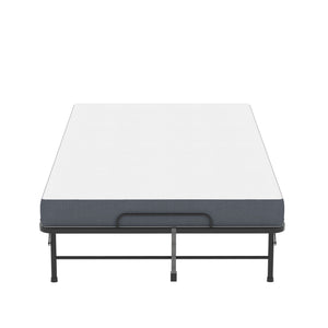 Twin Wide Folding Bed For Tall People, Extra Long & Wide Rollaway With Memory Foam, Heavy-Duty Capacity Guest, Spacious Portable Cot - Black
