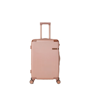 4-Piece Hard ABS Luggage Set with 360° Dual Rotating Wheels - Rose Gold