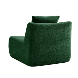 Armless Sofa With Pillow Teddy Fabric - Green