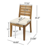 Outdoor Armless Dining Chair With Cushions
