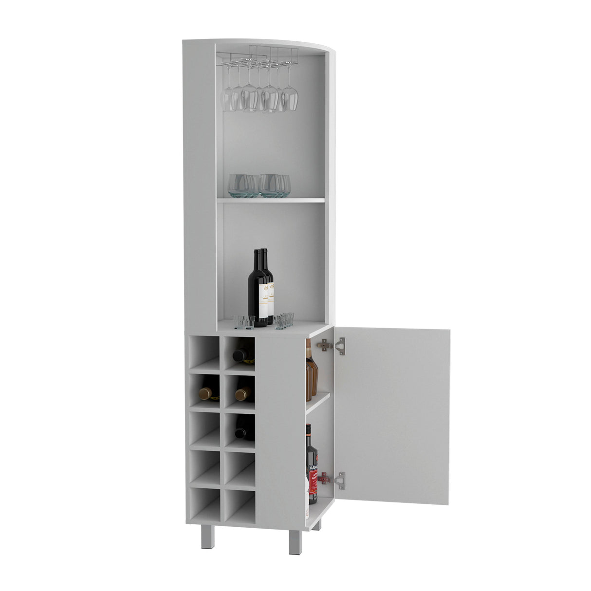 Kaia 70" Tall Corner Bar Cabinet