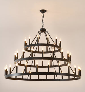 39.37 Inch 3-Tiers Wagon Wheel Chandelier