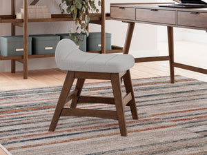 Lyncott - Home Office Desk Chair - Light Gray / Brown