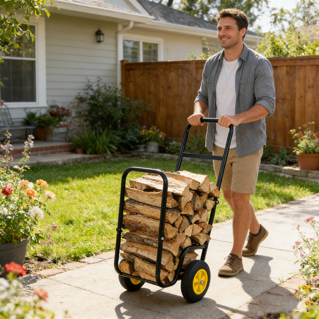 Firewood Log Cart Carrier