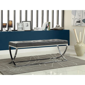 Curve Leg Bench With Upholstery - Black