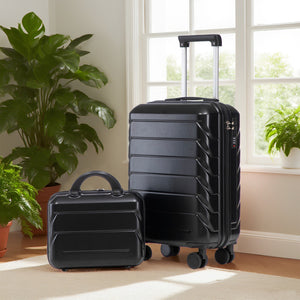14'/20' 2-Piece ABS Spinner Wheel Luggage Set with Combination Lock