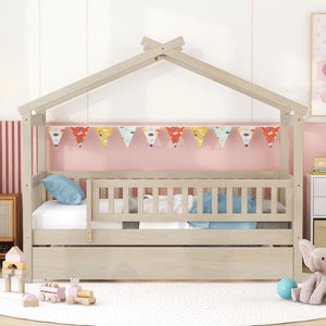 Creativity House Bed With Twin Size Trundle